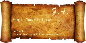 Fogl Amarillisz névjegykártya